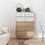 Commode décor bois blanc - Mika- 6 tiroirs Photo1