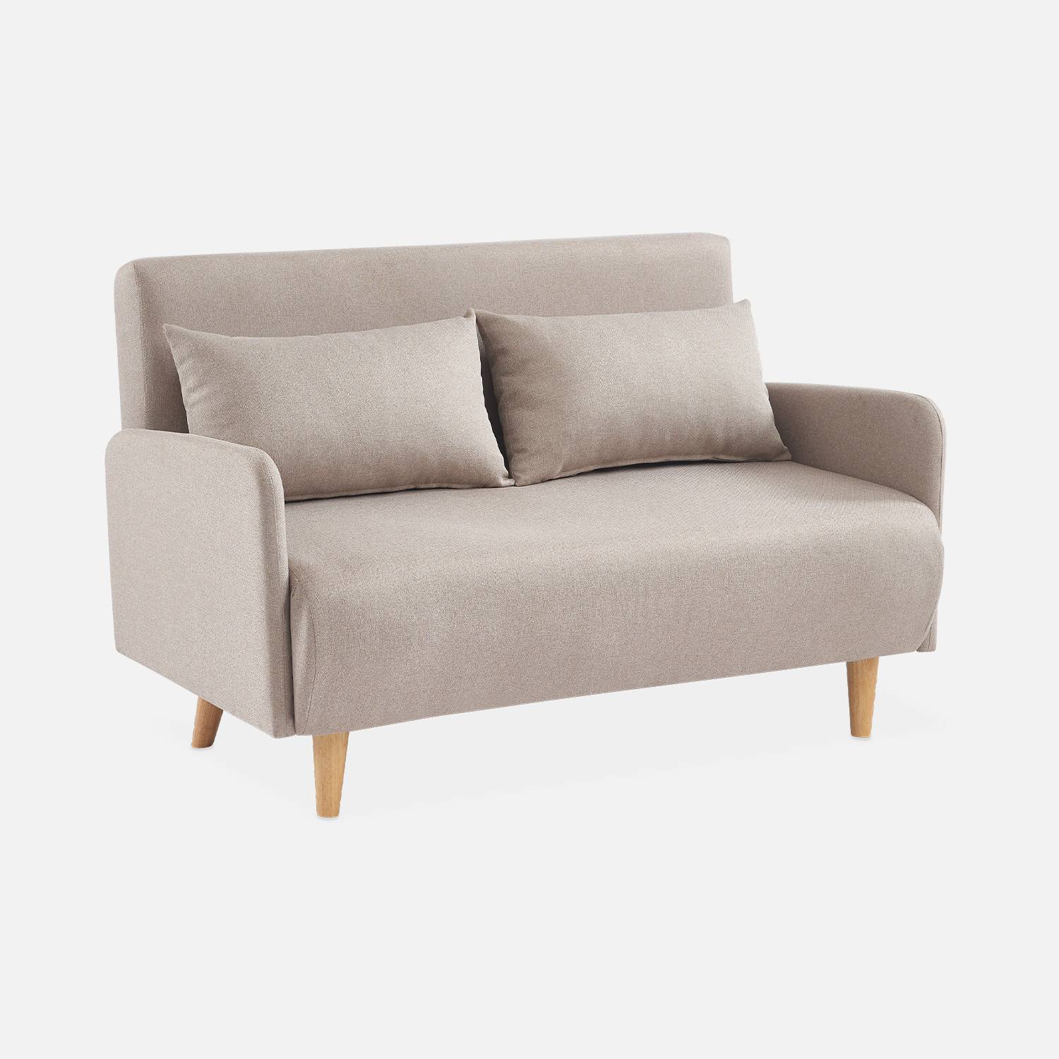 Sofa aus Stoff - Schlaffunktion - beige  | sweeek