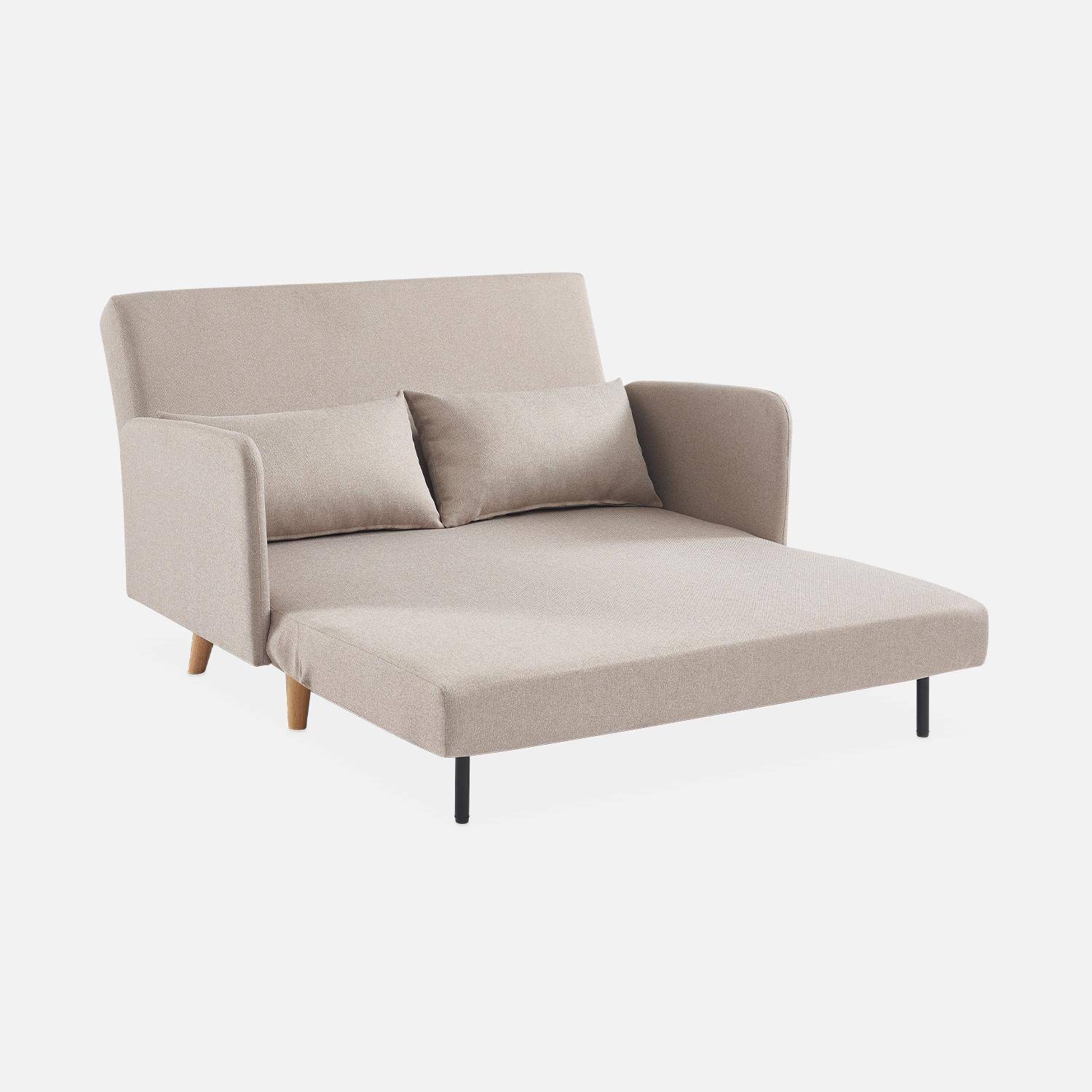 2-Sitzer-Sofa - Panam - Schlaffunktion - Holzfüße, Bank, verstellbare Rückenlehne Photo6