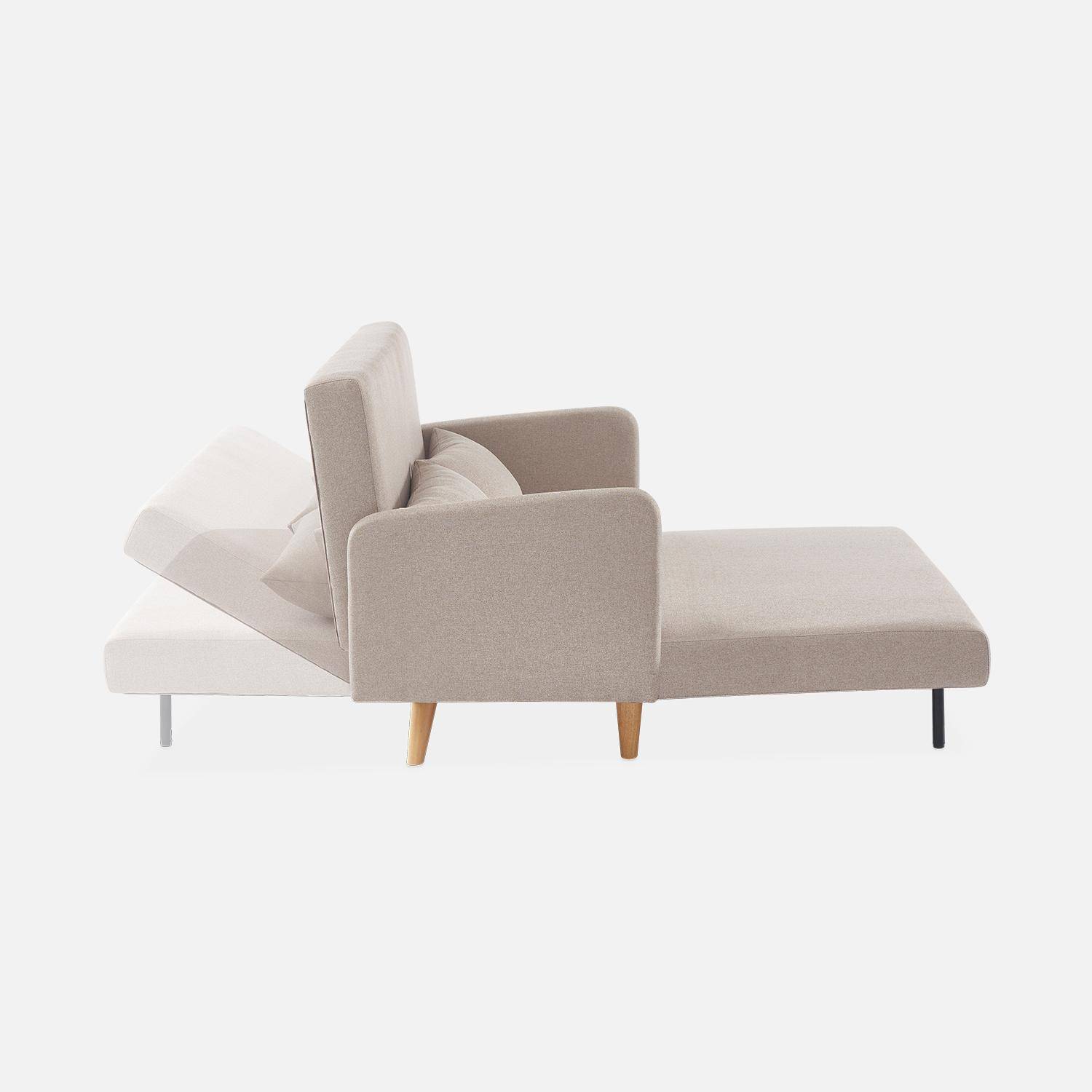 Uitklapbare 2-persoonsbank 140.5x74x82 cm - Verstelbare rugleuning - USB- poort - Drankhouder - Bijzettafeltje - Grijs