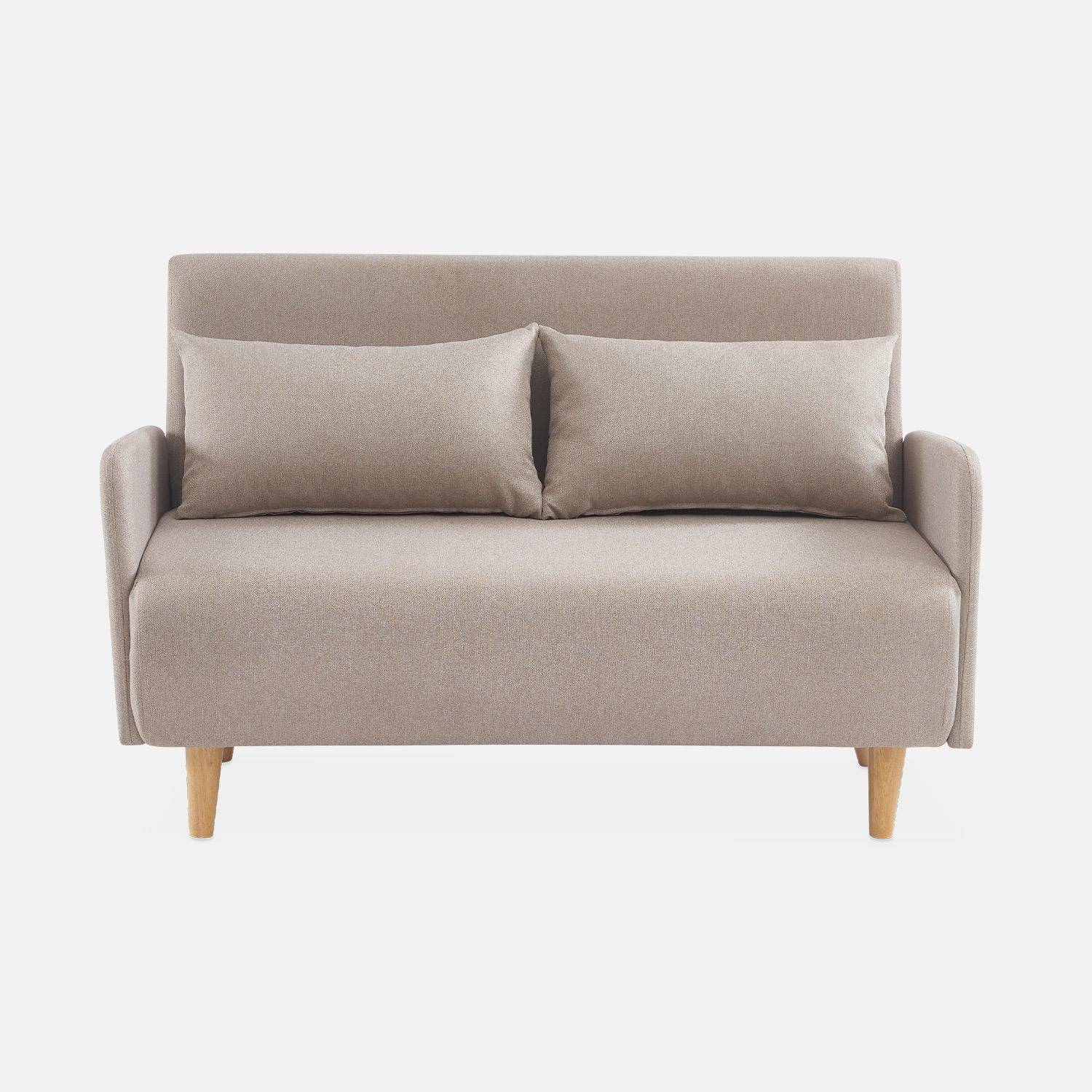 2-Sitzer-Sofa - Panam - Schlaffunktion - Holzfüße, Bank, verstellbare Rückenlehne Photo4