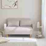 Stoffen slaapbank, 2-zits Scandinavisch, houten poten, chaise longue, verstelbare rugleuning, beige Photo1