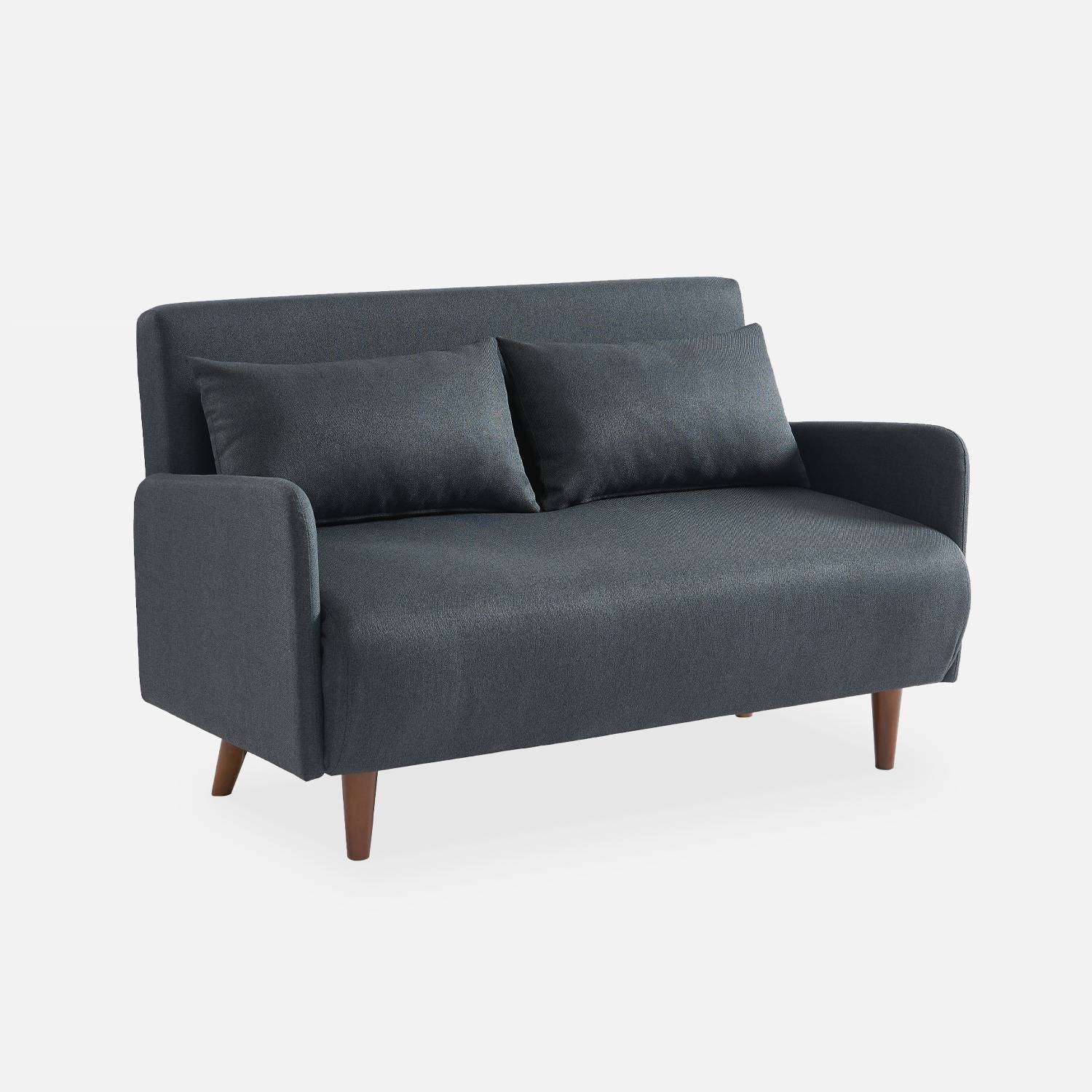 Sofa aus Stoff - Schlaffunktion - dunkelgrau  | sweeek