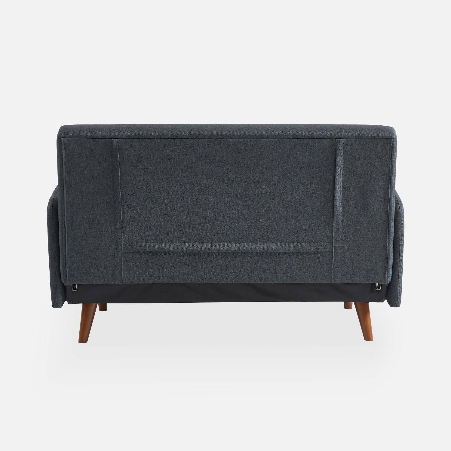 2-Sitzer-Sofa - Panam - Schlaffunktion - Füße dunkles Holz, dunkelgrau, Bank, verstellbare Rückenlehne Photo8