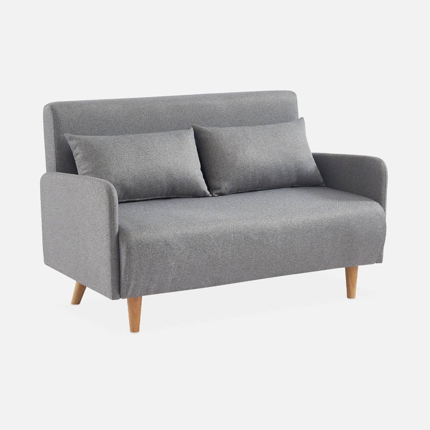Sofa aus Stoff - Schlaffunktion - hellgrau  | sweeek