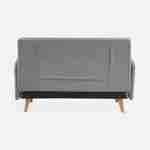 Divano-letto in tessuto - Panam - Scandinavo a 2 posti, gambe in legno chiaro grigio chiaro, seduta a panca, schienale reclinabile Photo9