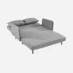 Divano-letto in tessuto - Panam - Scandinavo a 2 posti, gambe in legno chiaro grigio chiaro, seduta a panca, schienale reclinabile Photo7