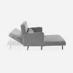 Divano-letto in tessuto - Panam - Scandinavo a 2 posti, gambe in legno chiaro grigio chiaro, seduta a panca, schienale reclinabile Photo5