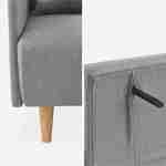 Divano-letto in tessuto - Panam - Scandinavo a 2 posti, gambe in legno chiaro grigio chiaro, seduta a panca, schienale reclinabile Photo8