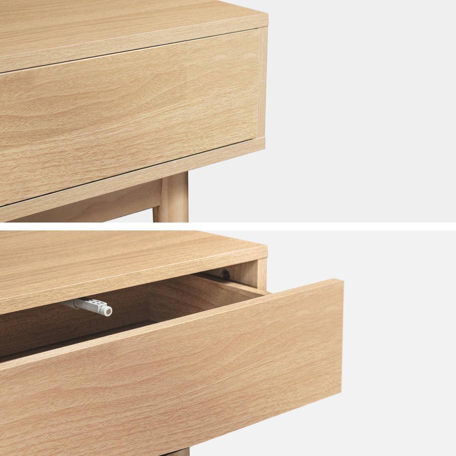 Console en décor bois - Mika - 2 tiroirs, pieds scandinaves, L 100 x l 35 x H 75cm,sweeek,Photo6