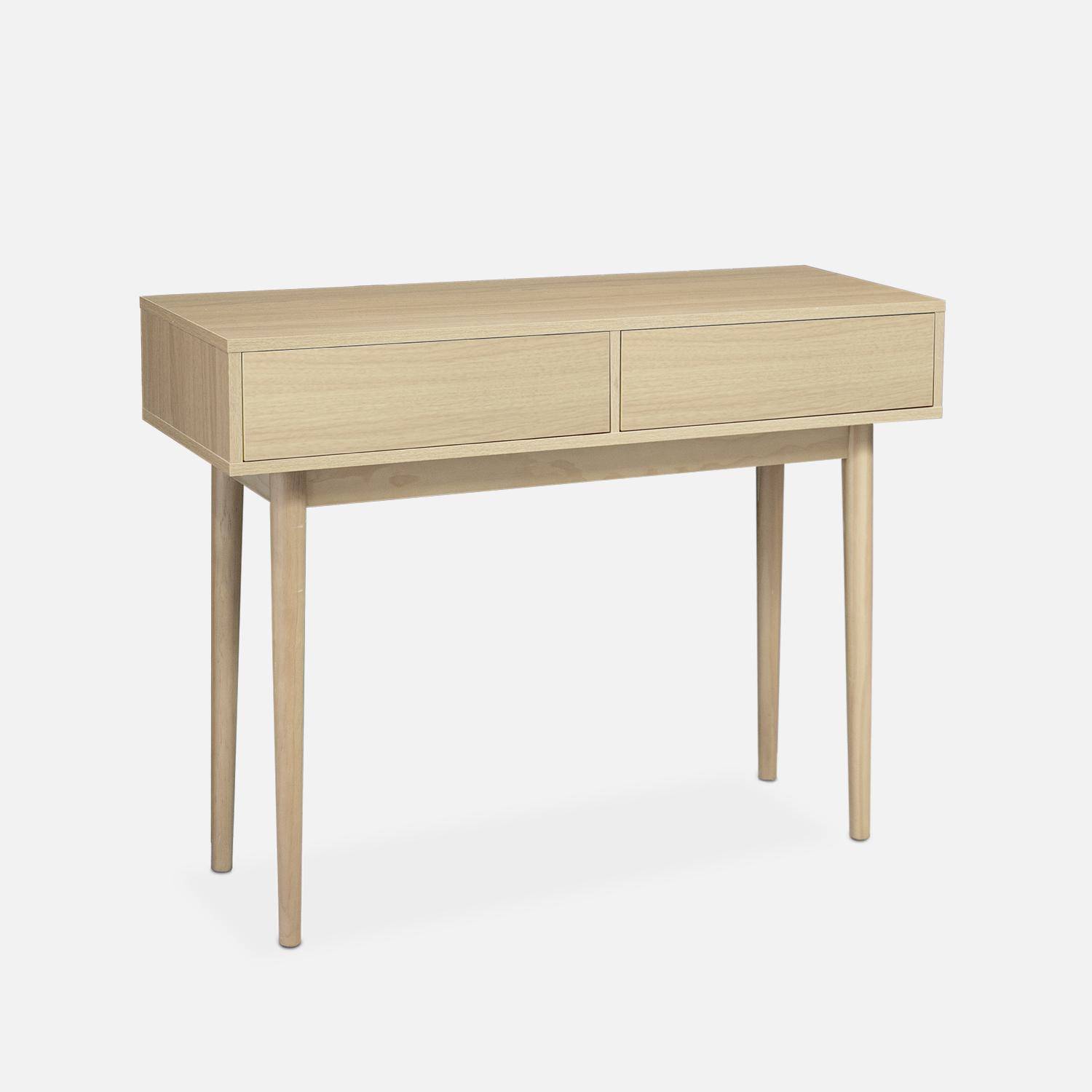 Wood-effect console table, 100x55x75cm, Mika, Natural wood colour Photo3