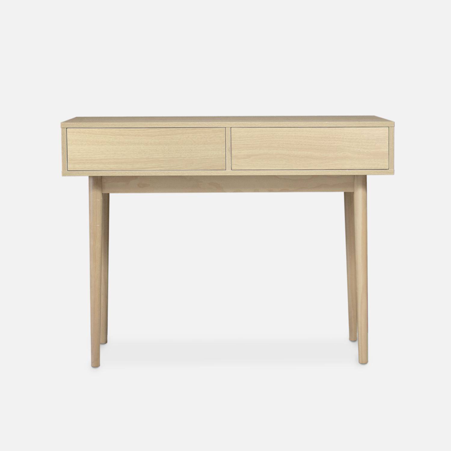 Wood-effect console table, 100x55x75cm, Mika, Natural wood colour Photo4