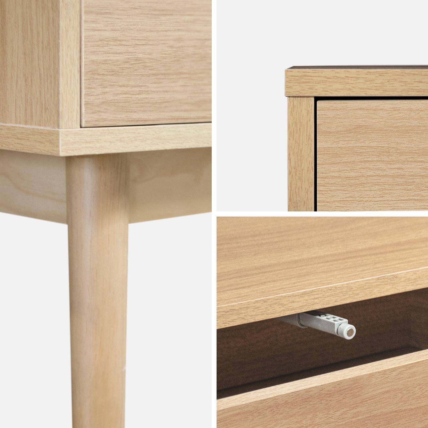 Console en décor bois - Mika - 2 tiroirs, pieds scandinaves, L 100 x l 35 x H 75cm,sweeek,Photo5