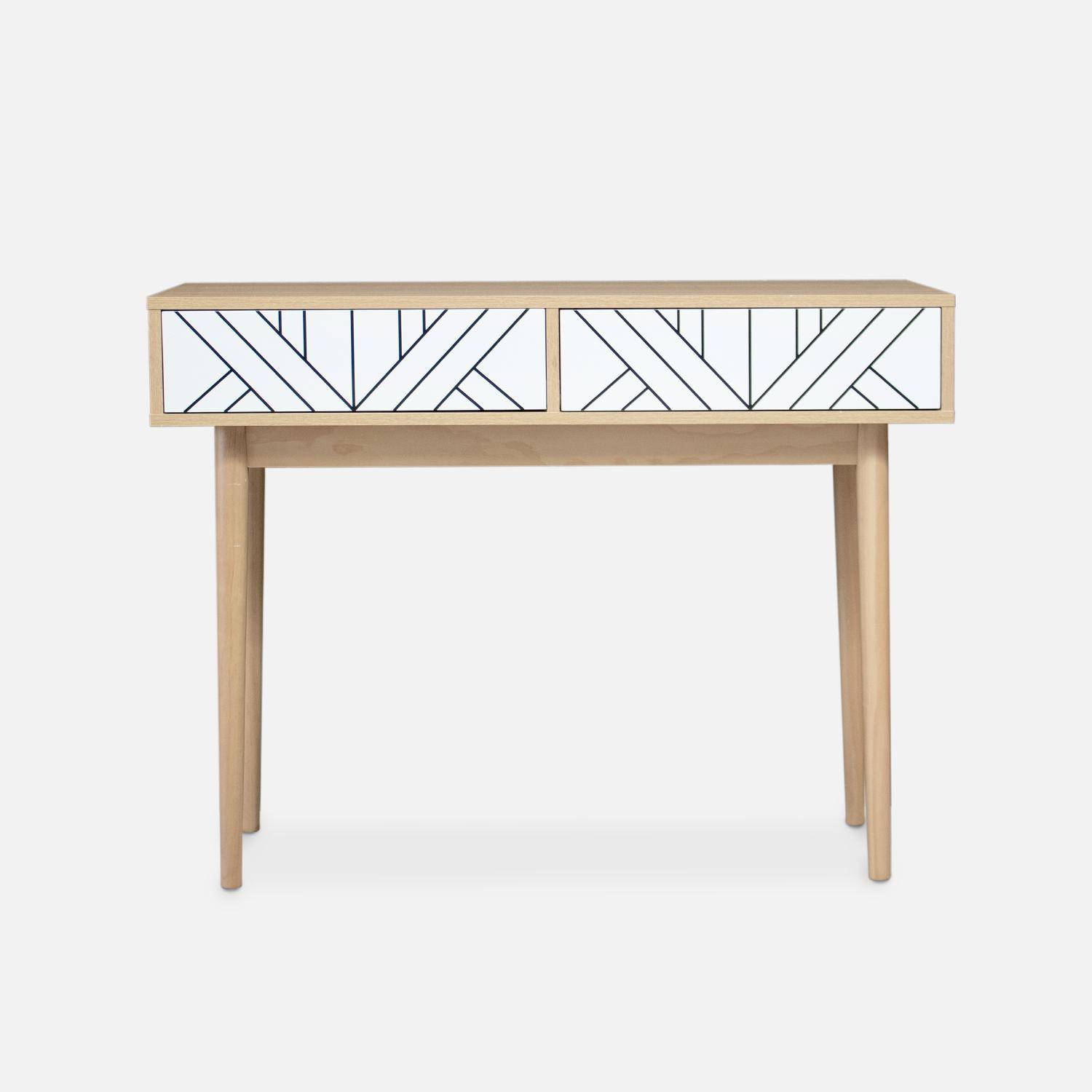 Wood-effect console table, 100x55x75cm, Mika, White Photo4