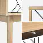 Console en décor bois et blanc- Mika - 2 tiroirs, pieds scandinaves, L 100 x l 35 x H 75cm Photo5
