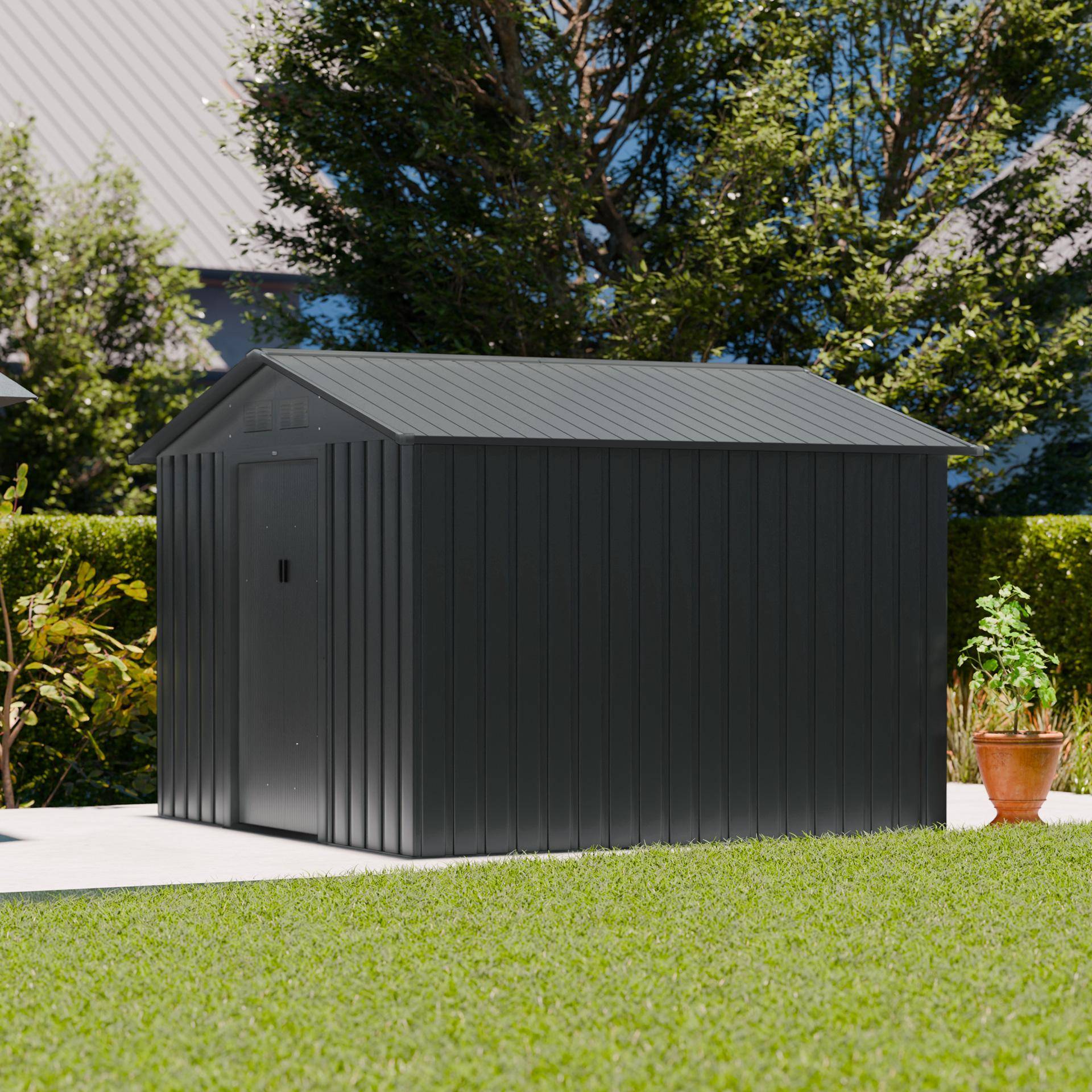 Capannone da giardino in metallo, 7.06m², Calaisis, Antracite, 81x131x187 cm,sweeek,Photo1