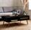  Wood and woven rattan coffee table with storage, 110x59x39cm, Black | sweeek