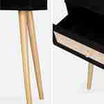 Wood and cane rattan Scandi-style console table, 100x30x81cm - Boheme - Black Photo3