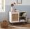 Scandi-style wood and cane rattan storage cabinet with Scandi-style legs, White | sweeek
