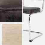 2 chaises cantilever - Maja - tissu marron foncé et résine effet rotin, 46 x 54,5 x 84,5cm   Photo8