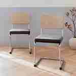 2 cadeiras cantilever - Maja - tecido preto e resina com efeito de vime, 46 x 54,5 x 84,5 cm Photo2