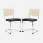 Pair of cantilever cane rattan dining chairs, 46x54.5x84.5cm - Maja - Black Photo5
