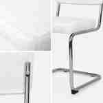2 sedie a sbalzo - Maja - tessuto bouclé bianco , 46 x 54,5 x 84,5 cm Photo7