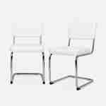 2 cadeiras cantilever - Maja - à bouclettes couleur crème , 46 x 54,5 x 84,5cm Photo3