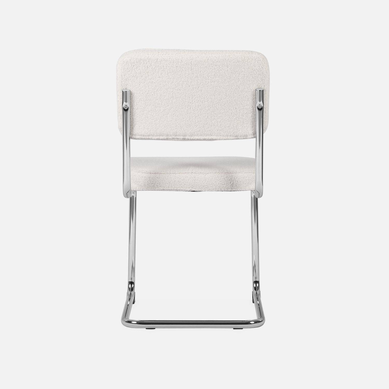 2 chaises cantilever - Maja - à bouclettes couleur crème , 46 x 54,5 x 84,5cm   Photo6