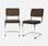 Pair of corduroy cantilever dining chairs, 46x54.5x84.5cm, Brown | sweeek