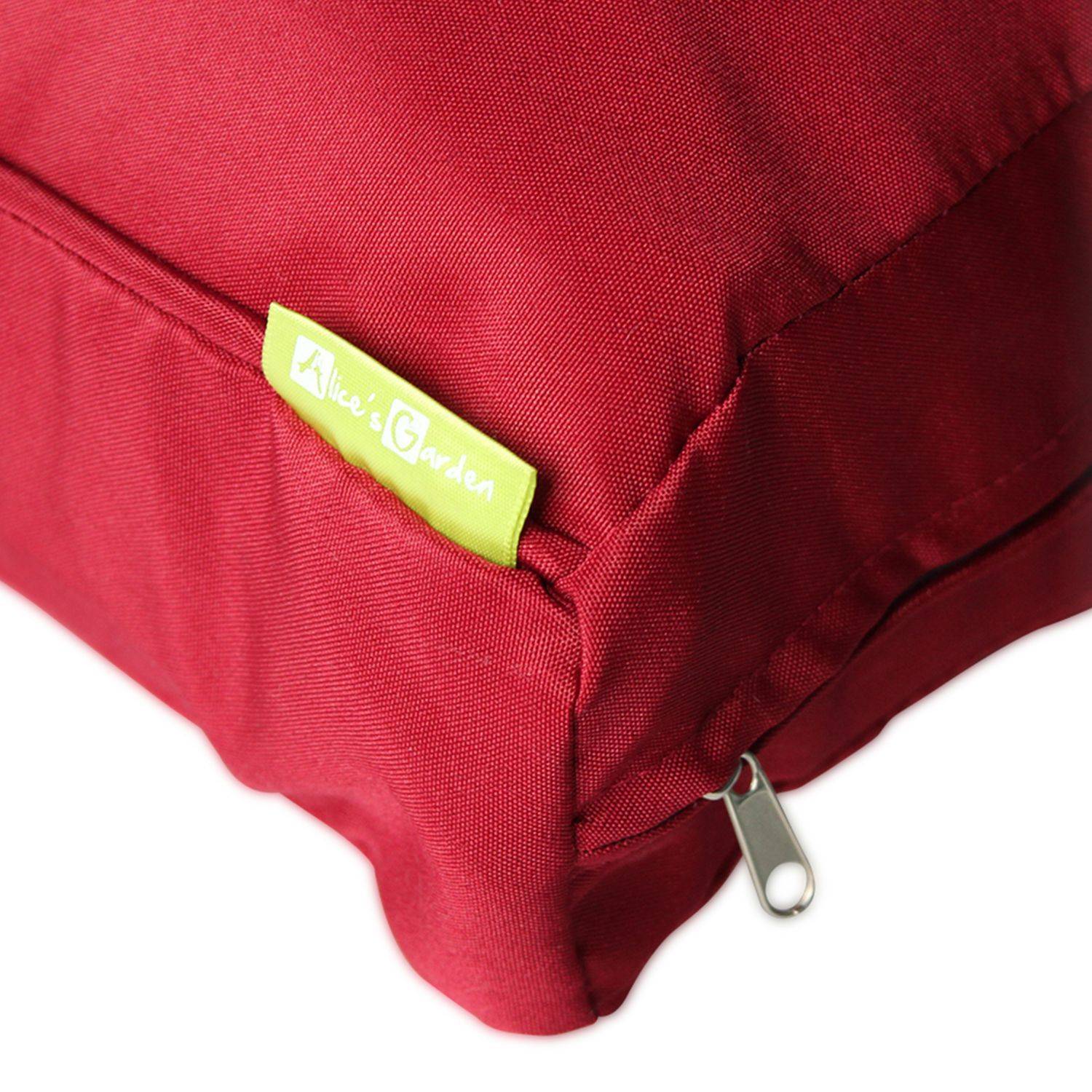 Set Kissenbezüge in Rot für das Set Sessel + Fußhocker - Komplettset Photo4