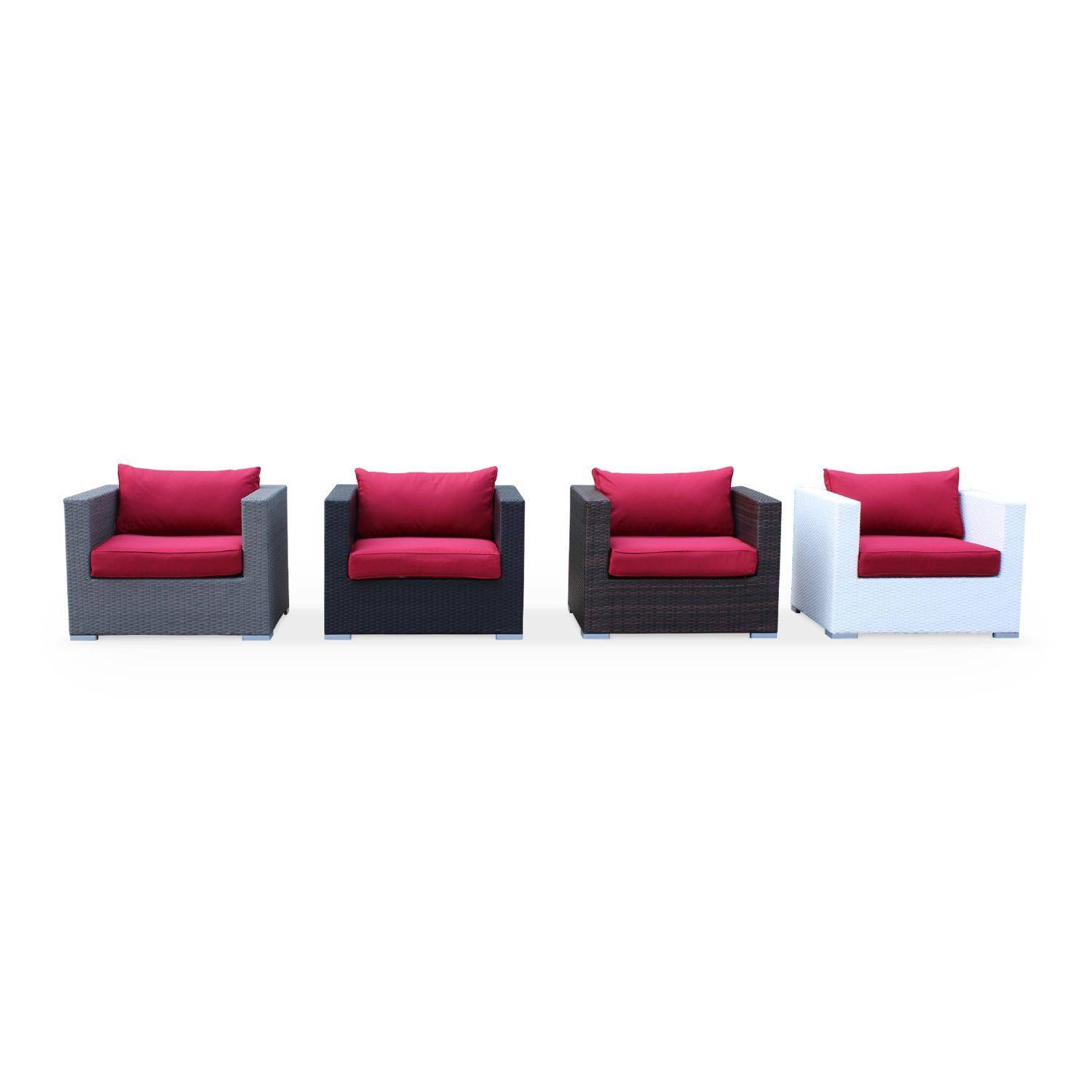 Set Kissenbezüge in Rot für das Set Sessel + Fußhocker - Komplettset Photo5