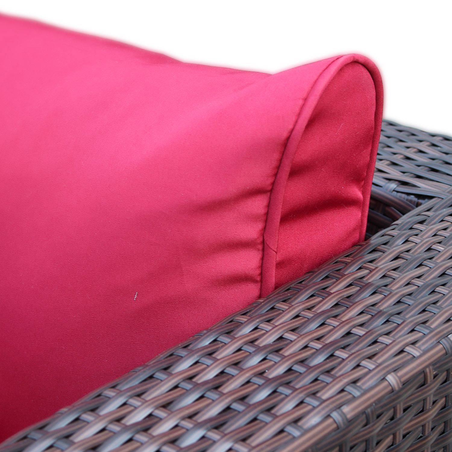 Set Kissenbezüge in Rot für das Set Sessel + Fußhocker - Komplettset Photo8