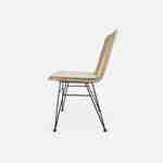 Deux chaises en rotin naturel et métal, coussins beiges - Cahya Photo6
