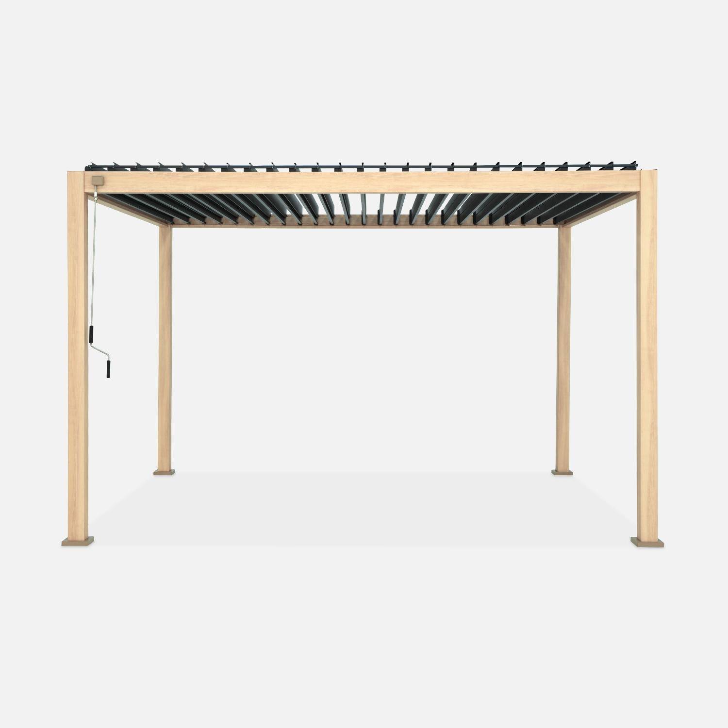 Bioklimatische Pergola mit Lamellendach holzfarben hell Triomphe 3x4m Photo4