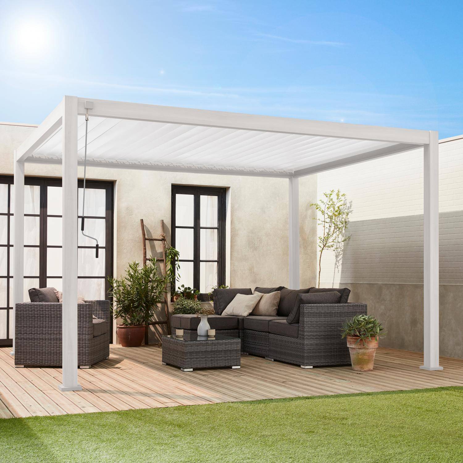 Bioklimatische Pergola mit Lamellendach weiß Triomphe 3x4m Photo3