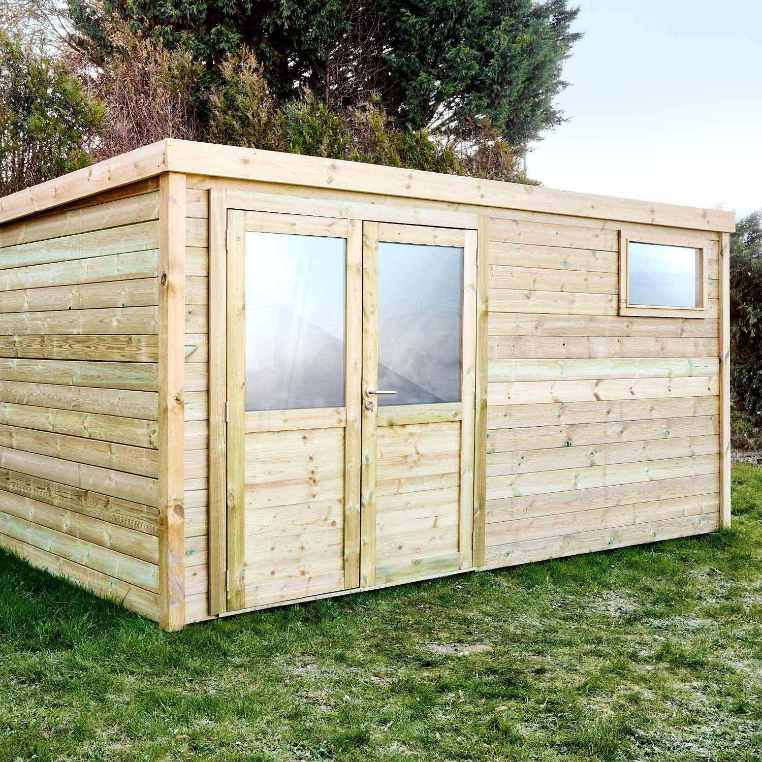 Wooden Garden Shed 16.3m², Treated Nordic Fir with Autoclave Treatment, Thickness 27mm Photo1
