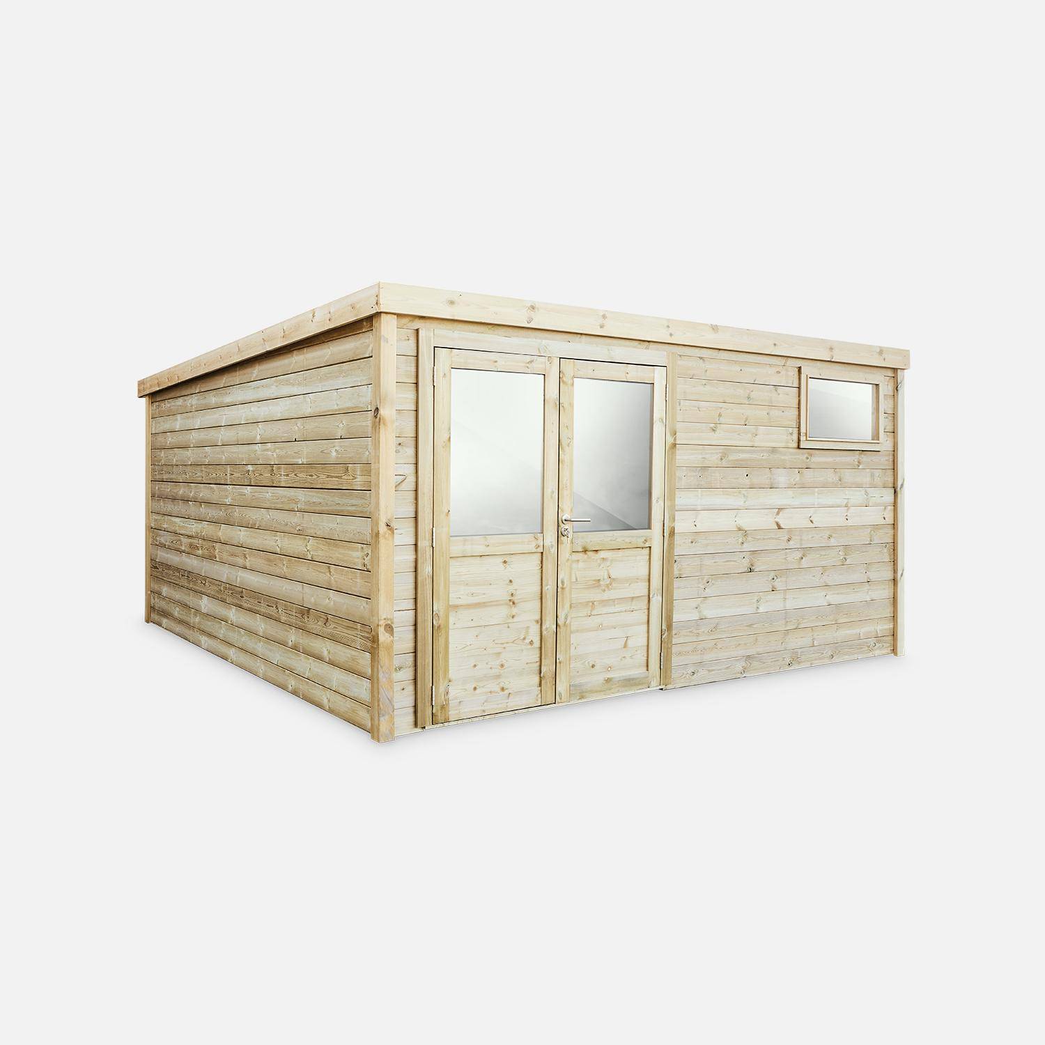 Wooden Garden Shed 16.3m², Treated Nordic Fir with Autoclave Treatment, Thickness 27mm Photo3