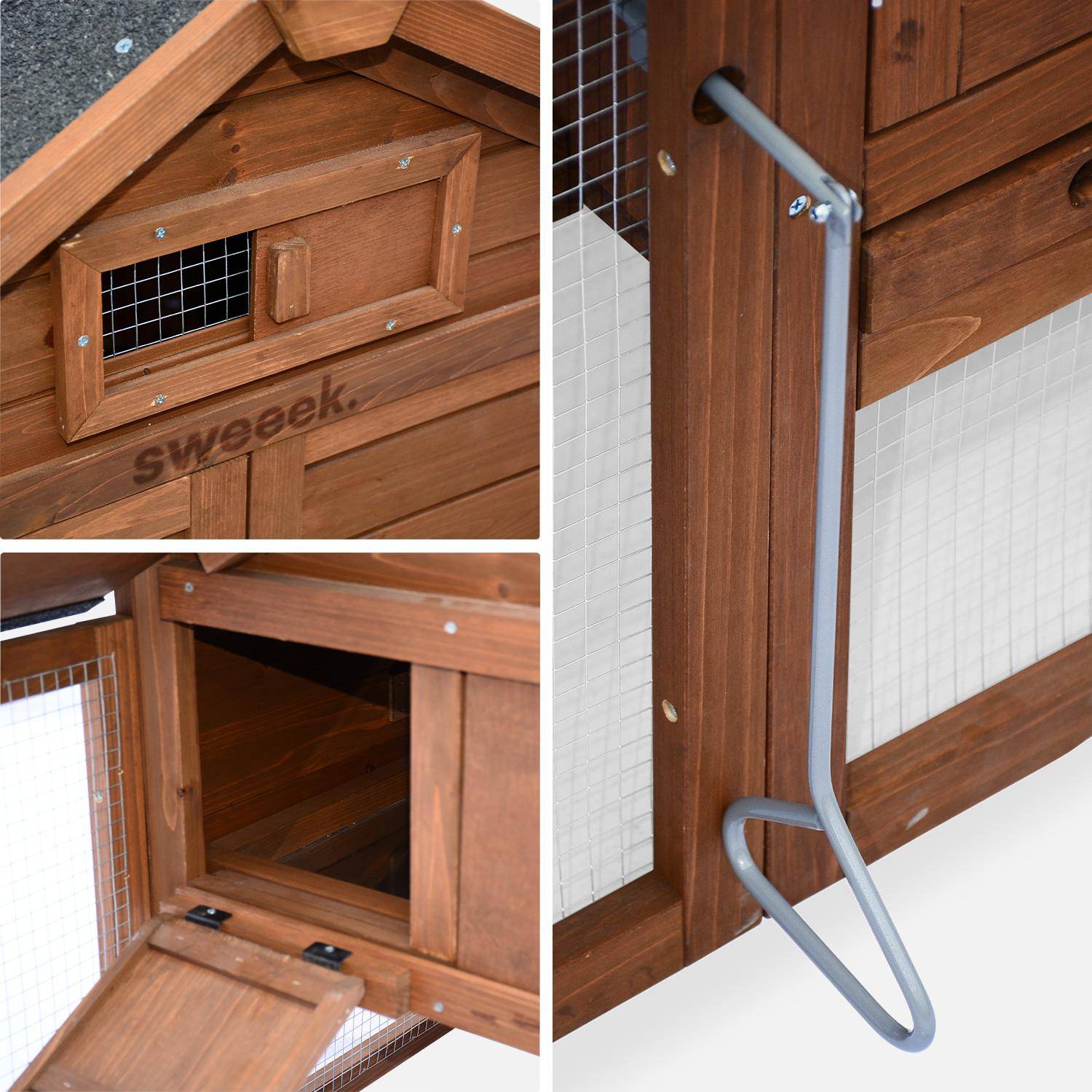 Galinheiro de madeira com curral para 3 galinhas, Galinette, Madeira, 151x69.5x92.5 cm Photo6 Galinheiro de madeira com curral para 3 galinhas, Galinette, Madeira, 151x69.5x92.5 cm Photo6