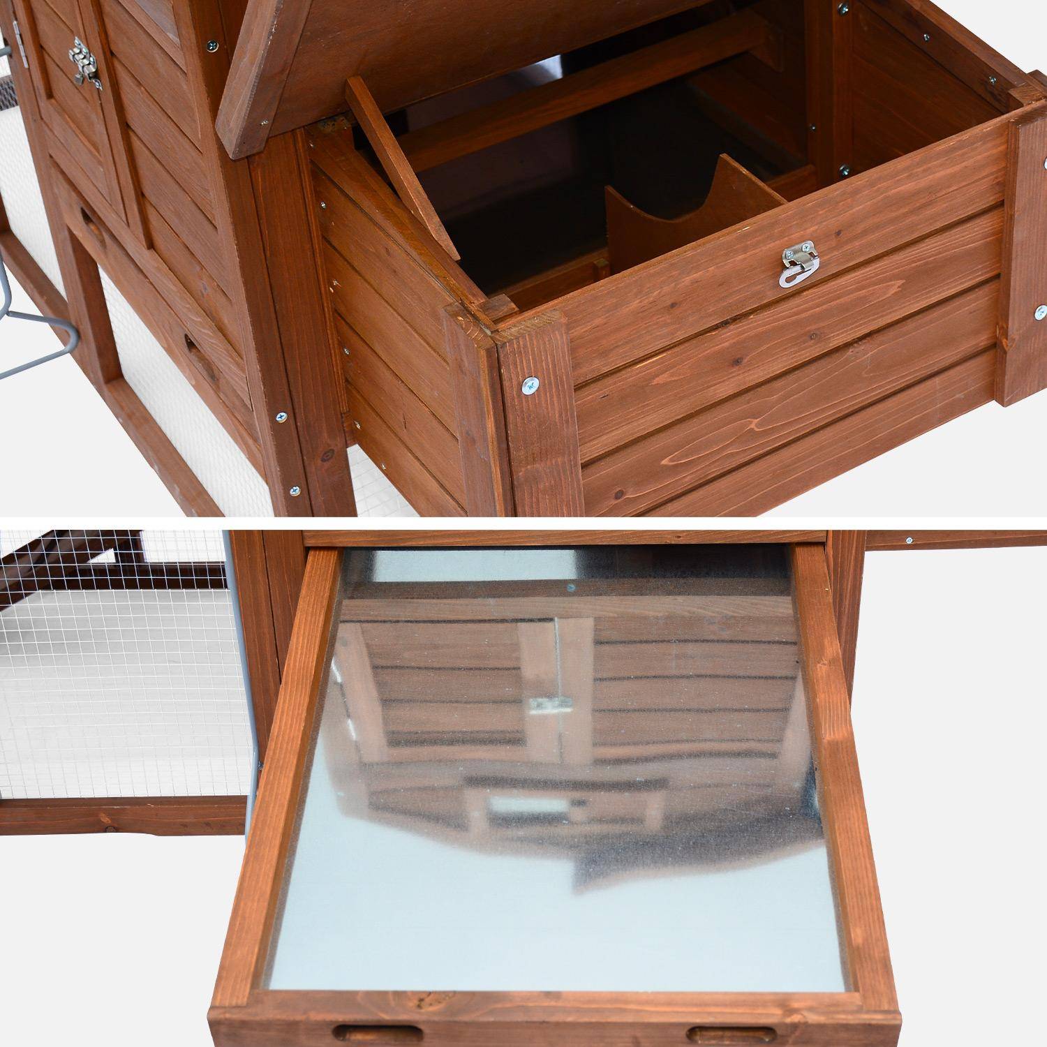 Galinheiro de madeira com curral para 3 galinhas, Galinette, Madeira, 151x69.5x92.5 cm Photo7 Galinheiro de madeira com curral para 3 galinhas, Galinette, Madeira, 151x69.5x92.5 cm Photo7