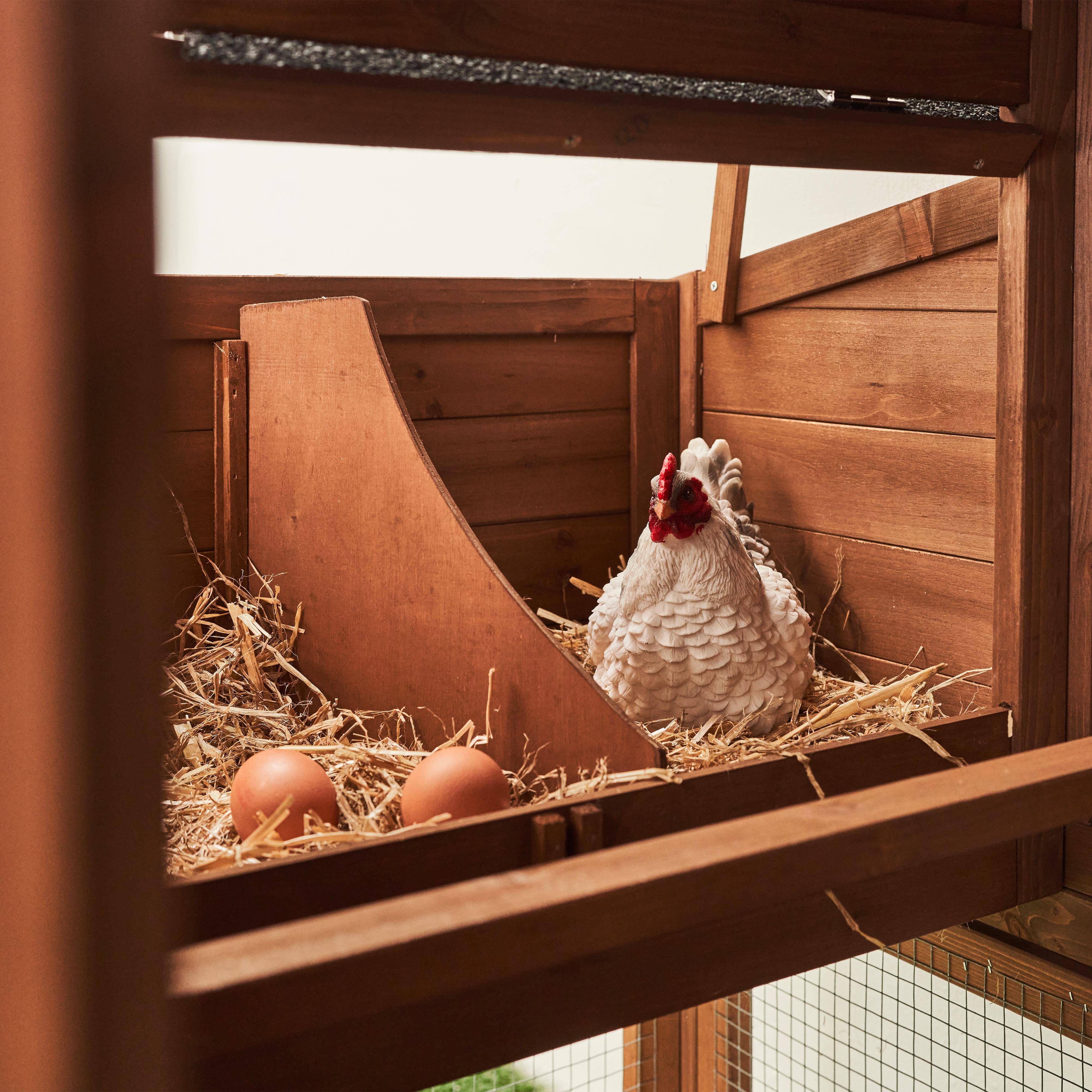 Galinheiro de madeira GELINE, 4 galinhas, gaiola para galinhas com cercado,sweeek,Photo4
