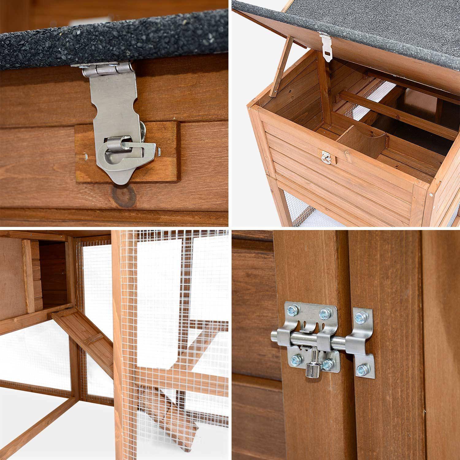 Gallinero de madera con corral para 4 gallinas, Geline, Madera, 193x62x114.5 cm,sweeek,Photo5