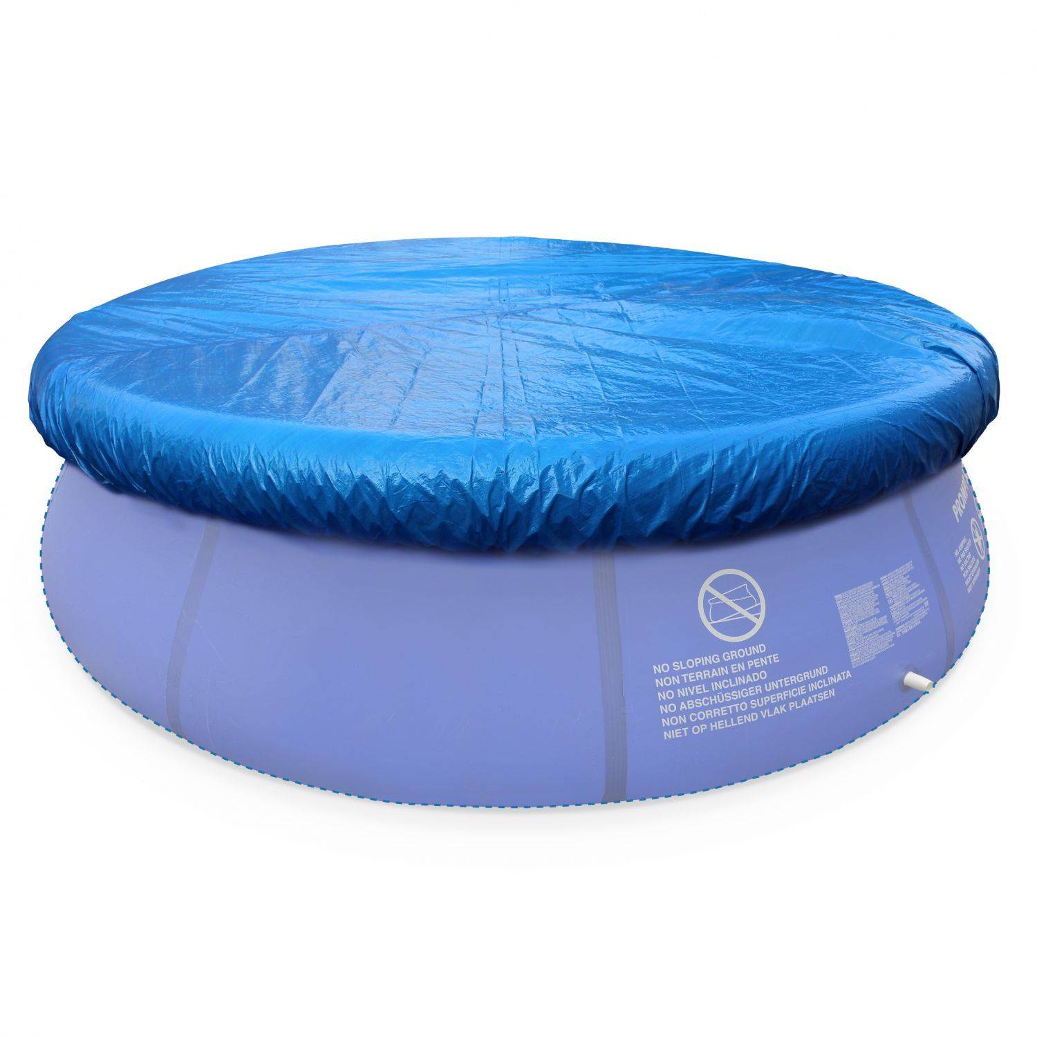 Liner Bleu Pour Piscine Ronde Hors-Sol GRE 350x120 Cm - Système Overlap, Épaisseur 30/100