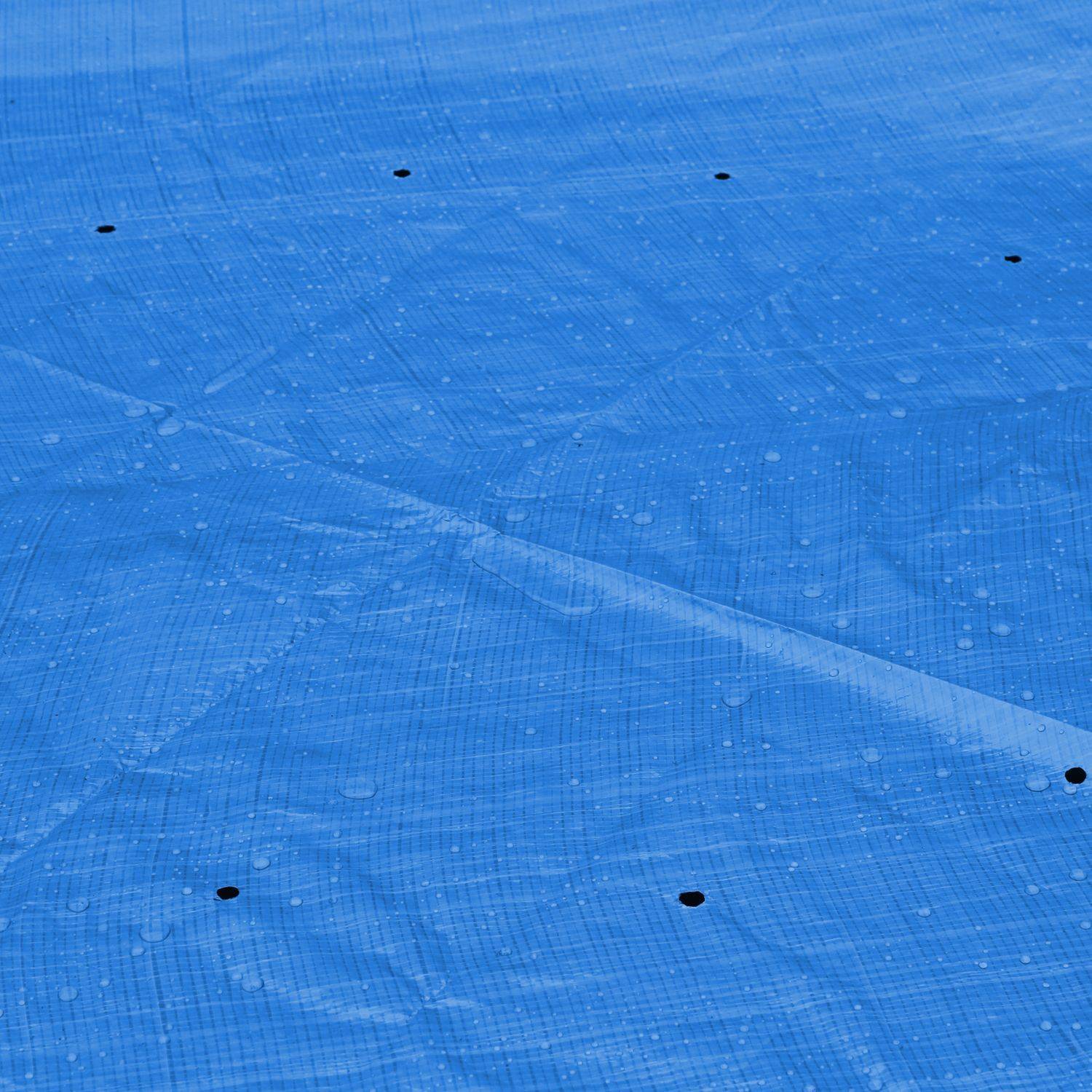 Cobertura de proteção azul Ø330cm para piscina redonda acima do solo Ø300cm, cobertura Photo3