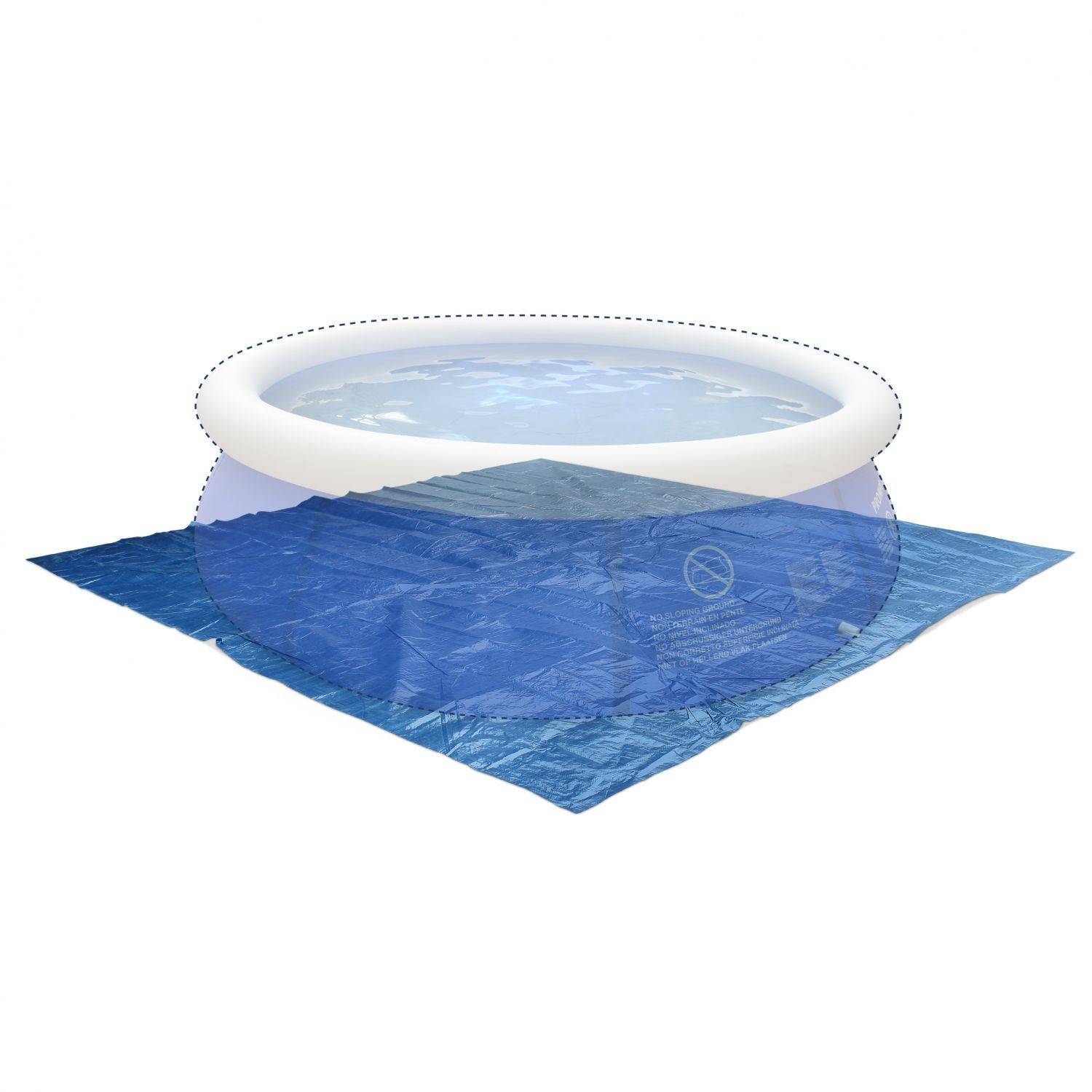 Tapis de sol 330 x 330 cm pour piscine ronde hors sol Ø 300cm Photo1
