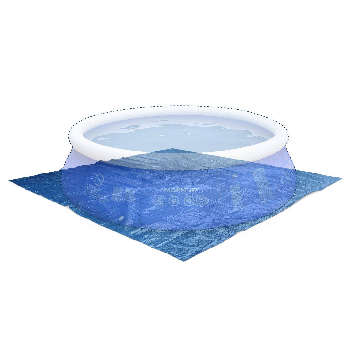 Ronde vloermat voor zwembad Ø 360cm blauw | sweeek