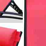 Tumbona de aluminio antracita y textileno Rojo coral - LOUISA Photo3