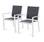2er Set stapelbare Sessel Chicago aus weißem Aluminium und dunkelgrauem Textilene | sweeek