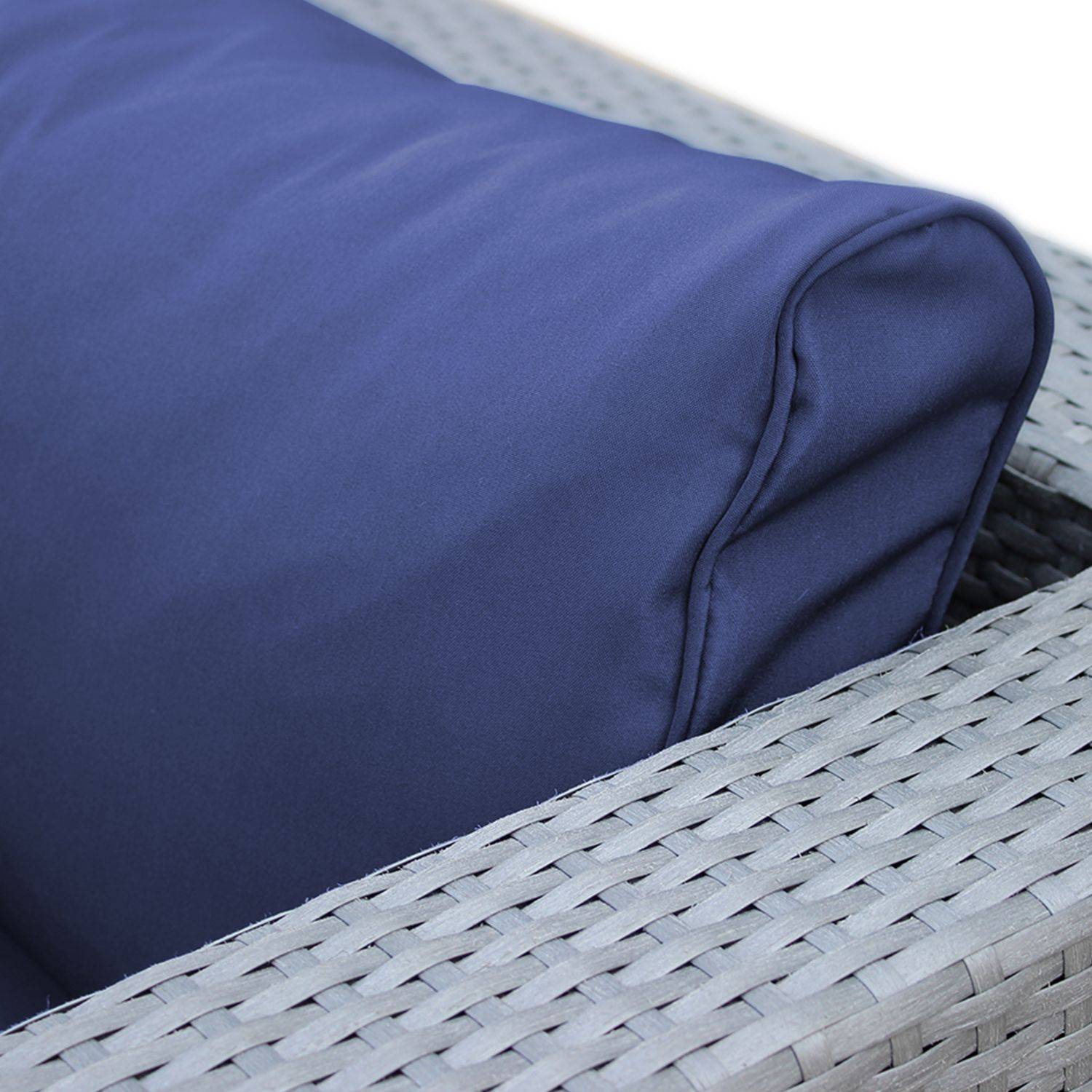 Set Kissenbezüge in Blau für das Set Sessel + Fußhocker - Komplettset Photo6
