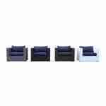 Set Kissenbezüge in Blau für das Set Sessel + Fußhocker - Komplettset Photo5